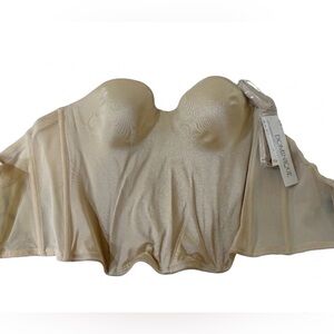 Dominique Beige Strapless Longline Bustier